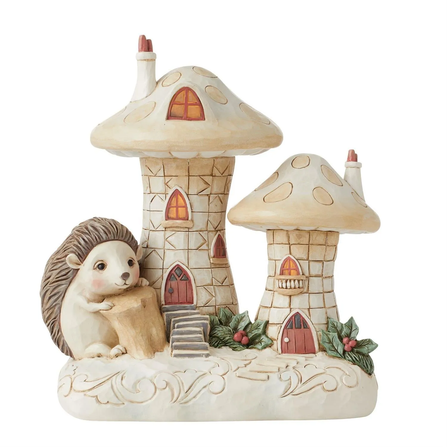 Jim Shore Heartwood Creek Woodland Lited Mushroom House Decorative Mirror,Home Decor Mirror