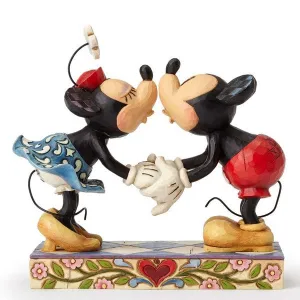 Jim Shore Mickey Mouse Kissing Minnie Figurine Decorative Mirror,Home Decor Mirror
