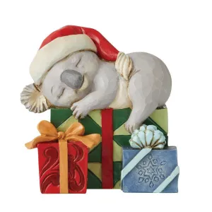 Jim Shore Mini Santa Koala Sleeping on Christmas Gifts Figurine Decorative Mirror,Home Decor Mirror