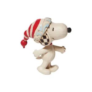 Jim Shore Mini Snoopy with Red White Stocking Hat Figurine Decorative Mirror,Home Decor Mirror