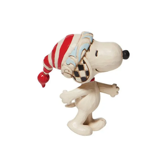 Jim Shore Mini Snoopy with Red White Stocking Hat Figurine Decorative Mirror,Home Decor Mirror