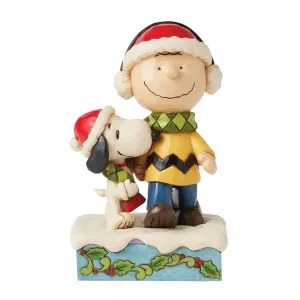 Jim Shore Peanuts Charlie Brown & Snoopy Wearing Matching Scarf 6" Figurine Decorative Mirror,Home Decor Mirror