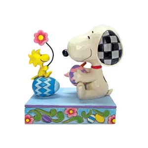 Jim Shore Peanuts Colorful Creations Snoopy & Woodstock Coloring Easter Eggs Figurine Decorative Mirror,Home Decor Mirror