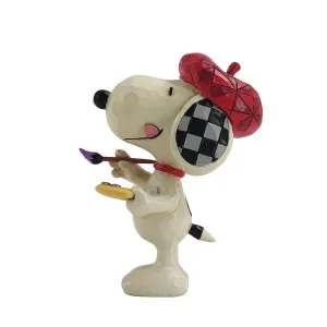 Jim Shore Peanuts Mini Artist Snoopy Wearing Beret Hat Figurine Decorative Mirror,Home Decor Mirror