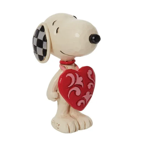 Jim Shore Peanuts Mini Snoopy Wearing Red Heart Sign Figurine Decorative Mirror,Home Decor Mirror