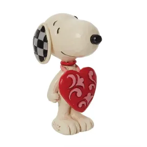 Jim Shore Peanuts Mini Snoopy Wearing Red Heart Sign Figurine Decorative Mirror,Home Decor Mirror