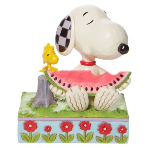 Jim Shore Peanuts Snoopy & Woodstock Sharing Watermelon Figurine Decorative Mirror,Home Decor Mirror