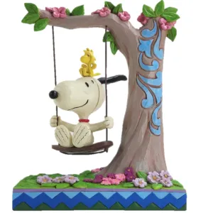 Jim Shore Peanuts Snoopy and Woodstock A Sweet Swing Hallmark Exclusive Figurine Decorative Mirror,Home Decor Mirror