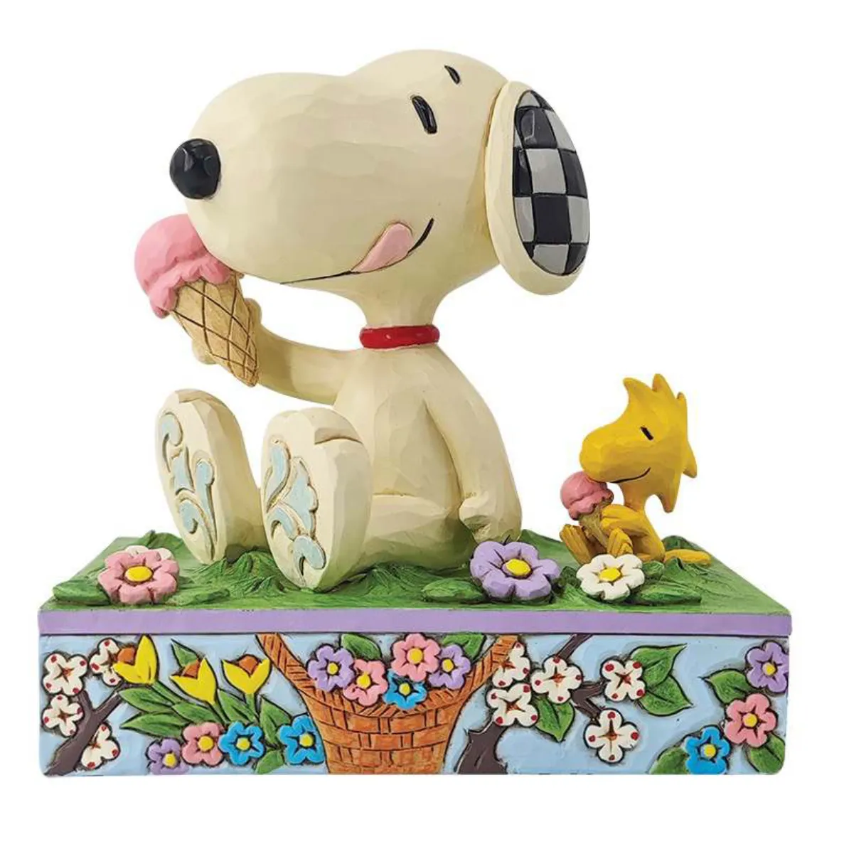 Jim Shore Peanuts Snoopy and Woodstock Eating Ice Cream "A Summertime Treat" Hallmark Exclusive Figurine Decorative Mirror,Home Decor Mirror