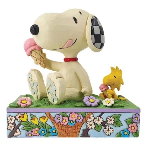 Jim Shore Peanuts Snoopy and Woodstock Eating Ice Cream "A Summertime Treat" Hallmark Exclusive Figurine Decorative Mirror,Home Decor Mirror