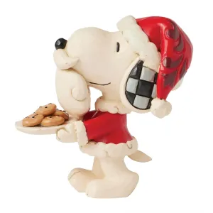 Jim Shore Peanuts Snoopy Santa with Cookies Mini Figurine 3.3" Decorative Mirror,Home Decor Mirror