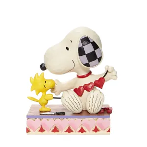 Jim Shore Peanuts Snoopy with Cut-out Hearts Garland String Hearts Figurine Decorative Mirror,Home Decor Mirror