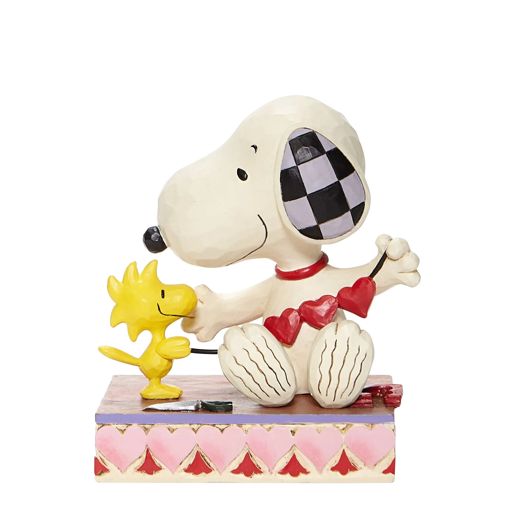 Jim Shore Peanuts Snoopy with Cut-out Hearts Garland String Hearts Figurine Decorative Mirror,Home Decor Mirror