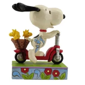 Jim Shore Peanuts Snoopy Woodstock Riding a Scooter Scootin' Around Hallmark Exclusive Figurine Decorative Mirror,Home Decor Mirror