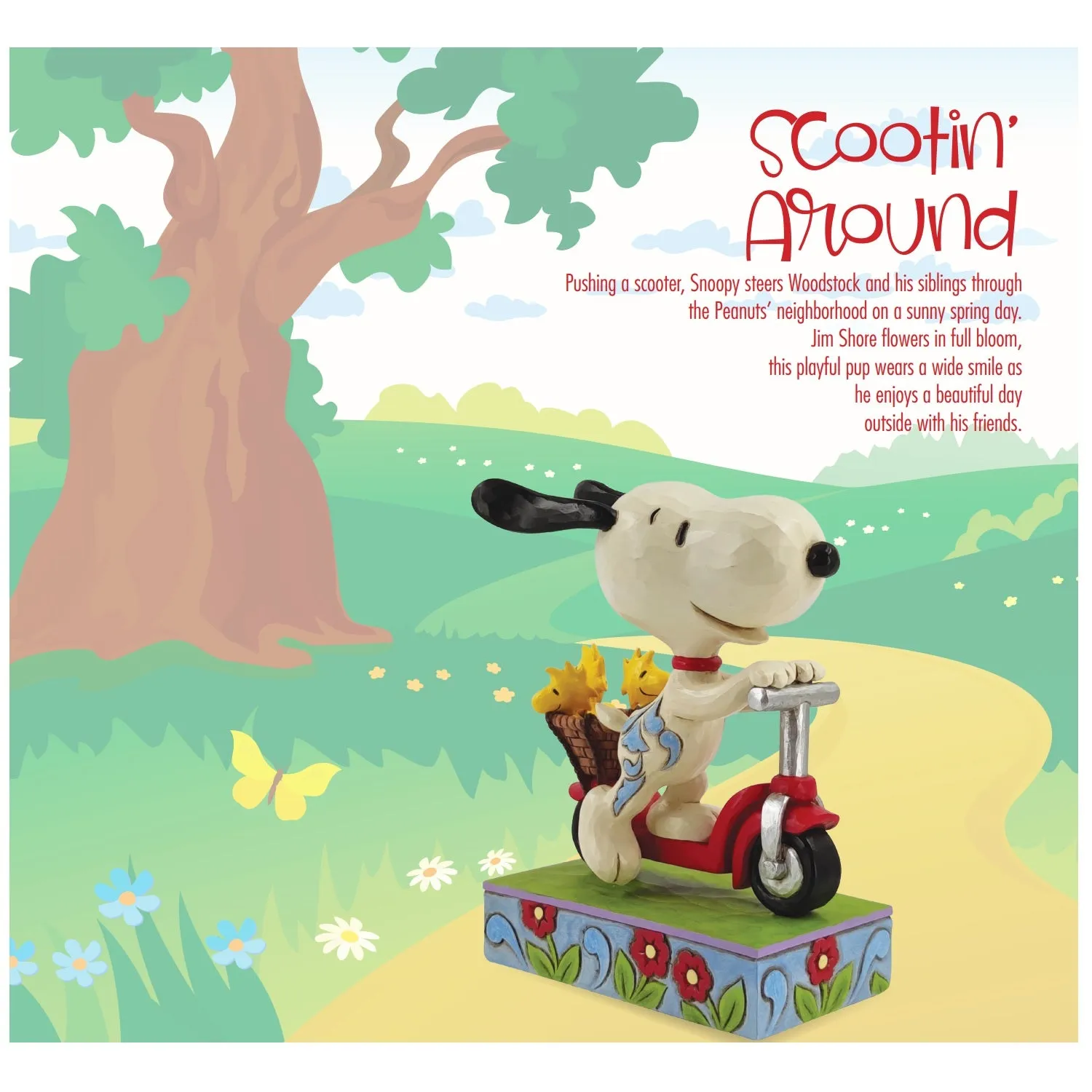 Jim Shore Peanuts Snoopy Woodstock Riding a Scooter Scootin' Around Hallmark Exclusive Figurine