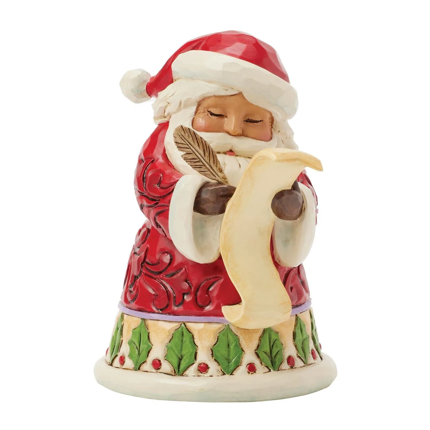 Jim Shore Santa Checking His List Mini Figurine 3.86" Decorative Mirror,Home Decor Mirror