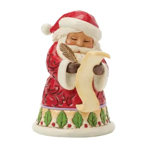 Jim Shore Santa Checking His List Mini Figurine 3.86" Decorative Mirror,Home Decor Mirror