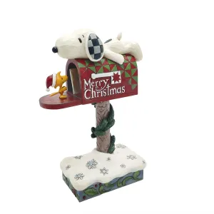 Jim Shore Snoopy & Woodstock Mailbox Figurine Decorative Mirror,Home Decor Mirror
