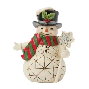 Jim Shore Snowman Snowflake Staff Mini Figurine 3.82" Decorative Mirror,Home Decor Mirror