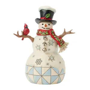 Jim Shore Snowman with Cardinal and Twig Arms Decembrrrr Chill 7" Decorative Mirror,Home Decor Mirror