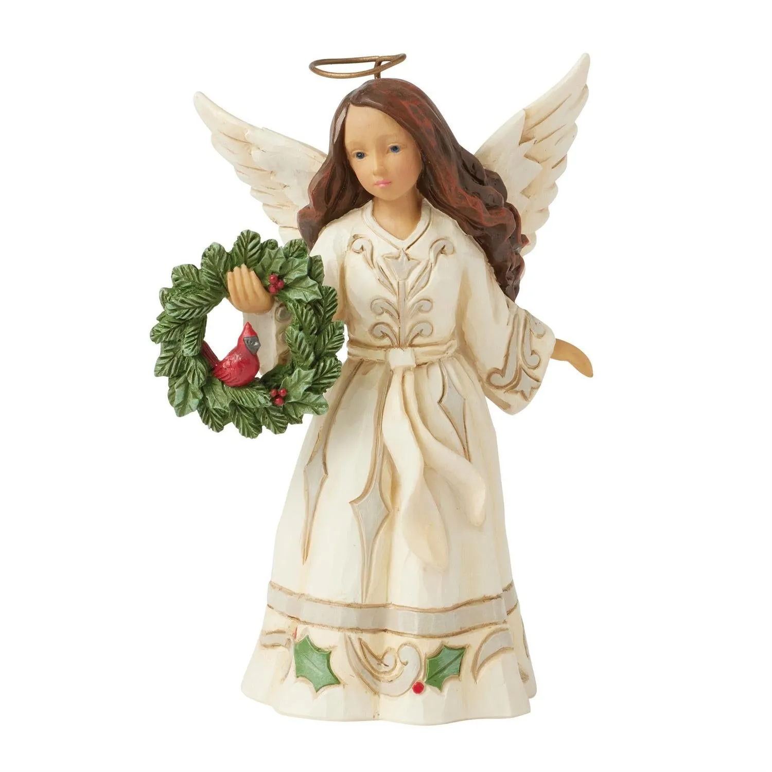 Jim Shore Woodland Angel with Cardinal Winter Song 5.25" Decorative Mirror,Home Decor Mirror