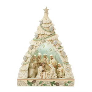 Jim Shore Woodland Tree of Holy Light Nativity Diorama LED Lighted 11" Decorative Mirror,Home Decor Mirror