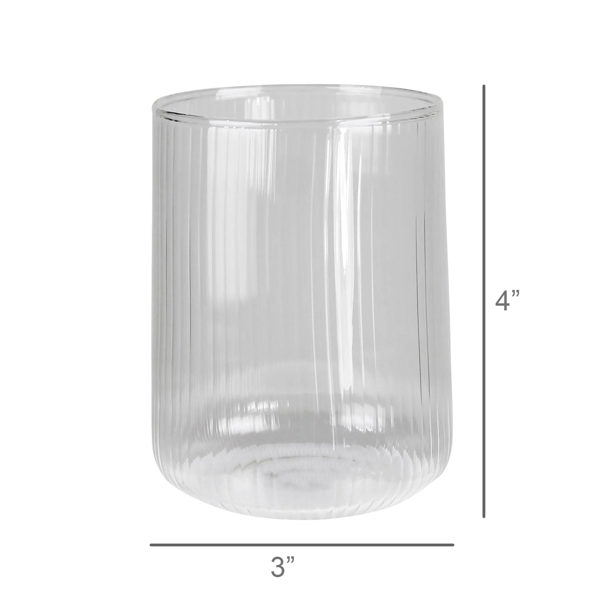 Jolie Ribbed Low Ball, Glass