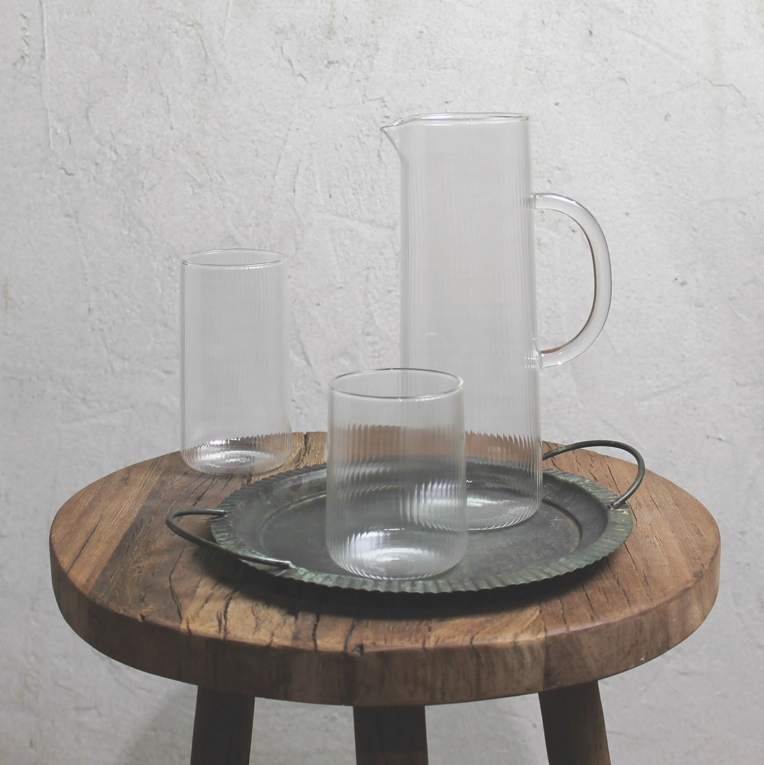 Jolie Ribbed Low Ball, Glass