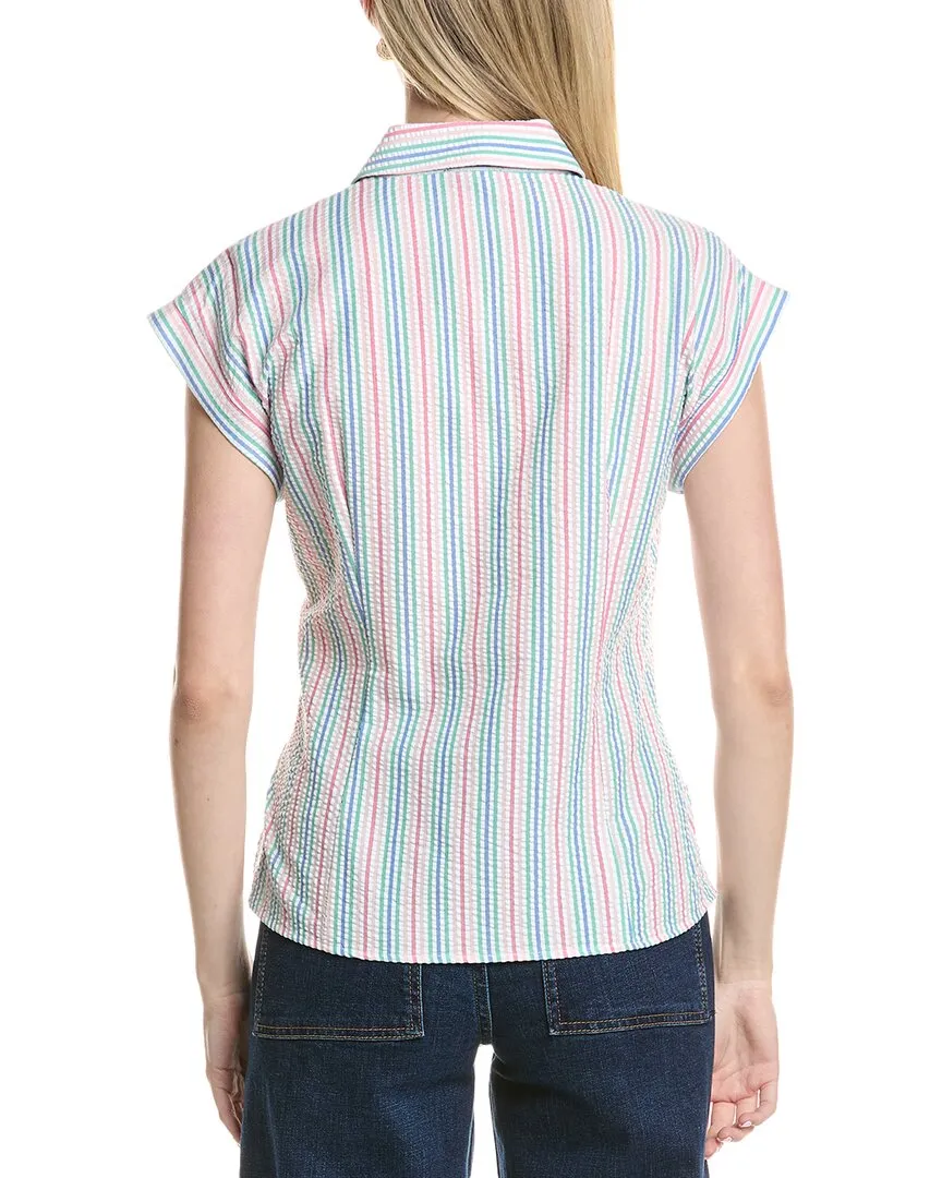 Jones New York Seersucker Wrap Top
