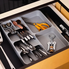 Joseph Joseph DrawerStore Grey Expanding Cutlery, Utensil & Gadgets Organiser Kitchen Accessories,kitchen counter accessories