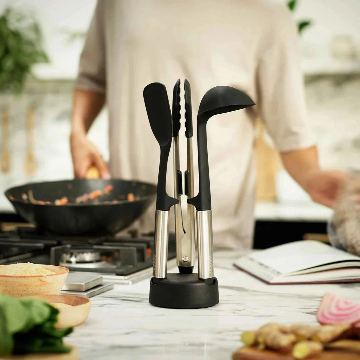 Joseph Joseph Elevate Fusion 3-piece Stainless-steel Utensil Set with Compact Stand