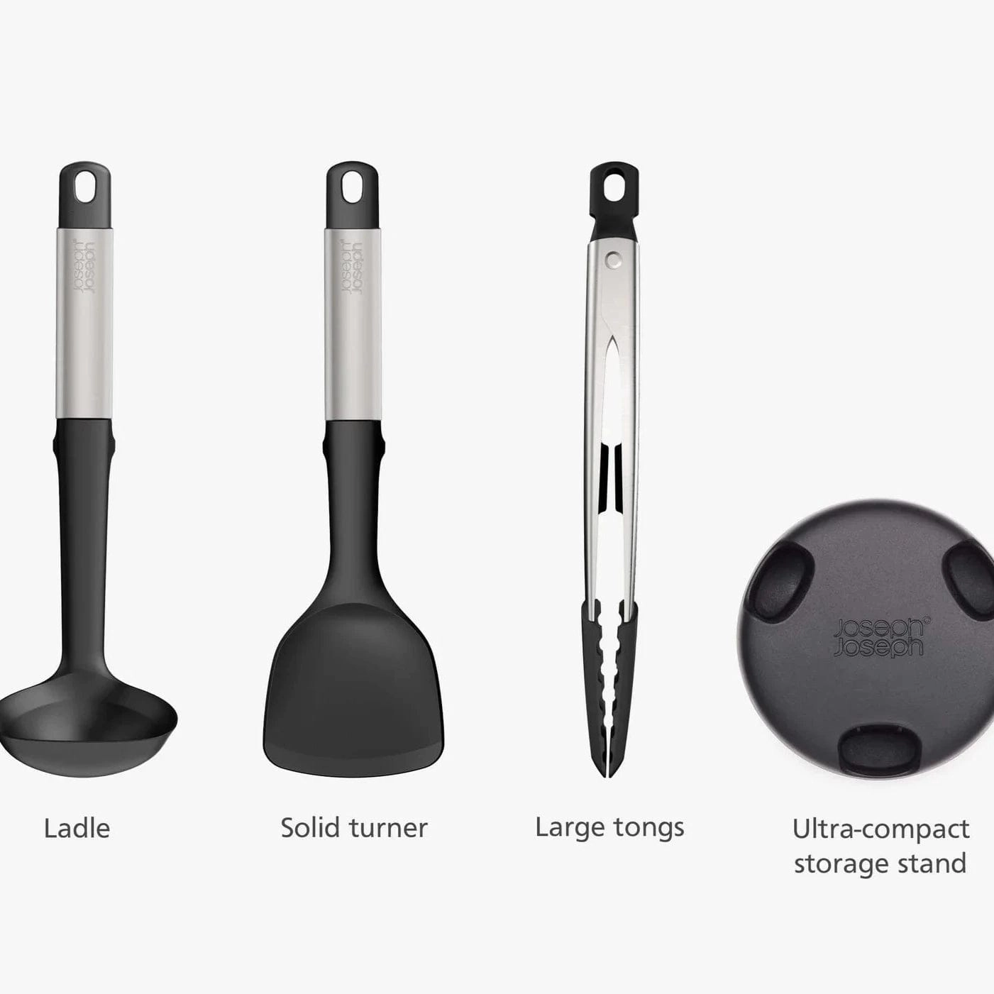 Joseph Joseph Elevate Fusion 3-piece Stainless-steel Utensil Set with Compact Stand