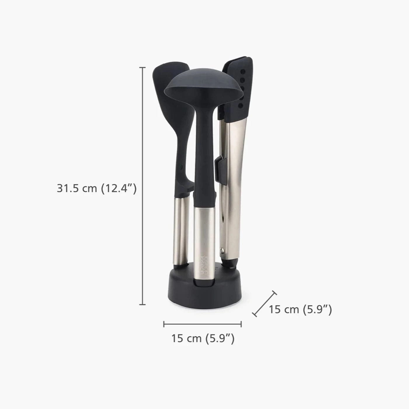 Joseph Joseph Elevate Fusion 3-piece Stainless-steel Utensil Set with Compact Stand