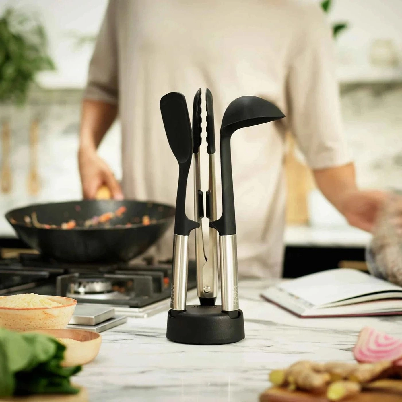 Joseph Joseph Elevate Fusion 3-piece Stainless-steel Utensil Set with Compact Stand