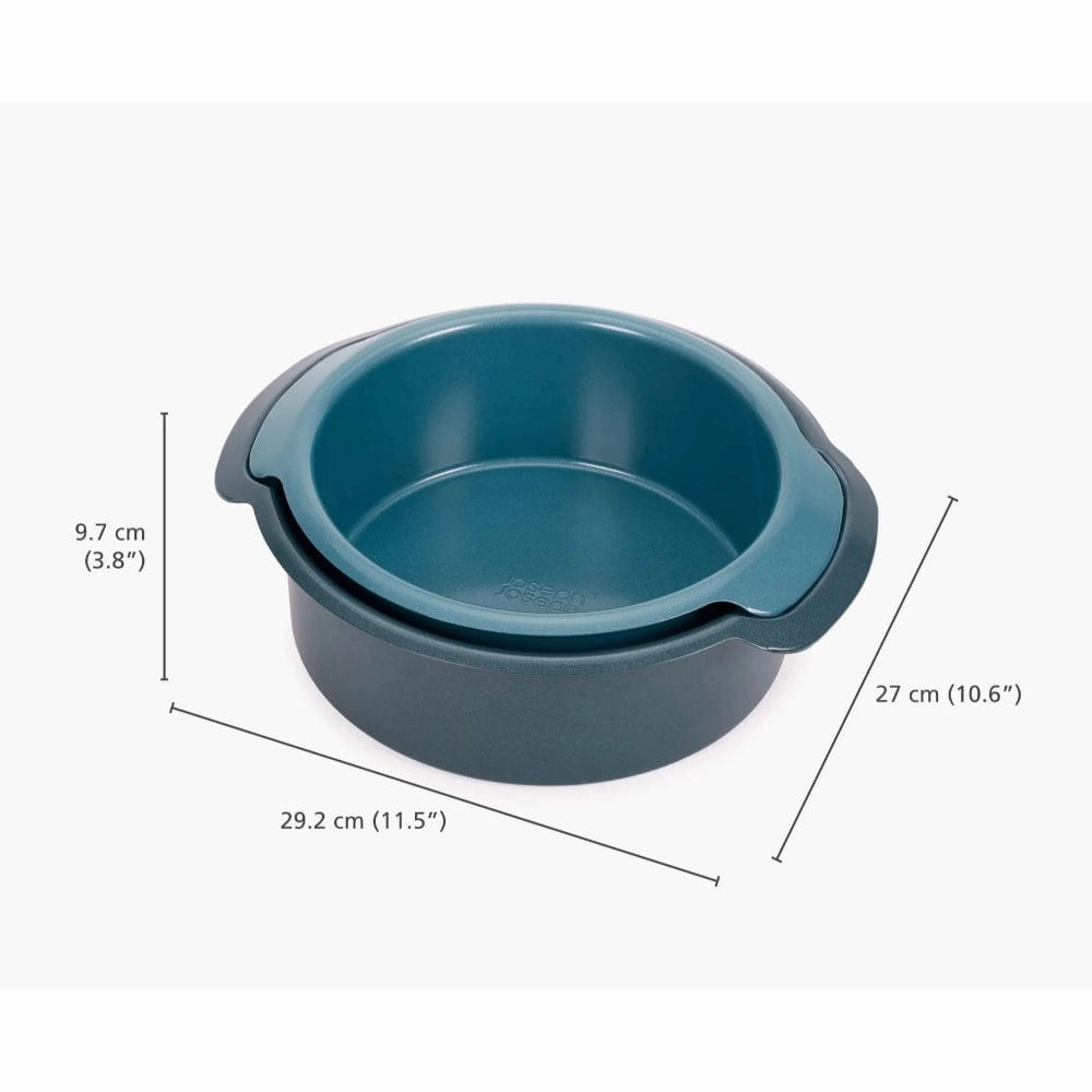 Joseph Joseph Nest Bake Non-Stick 2-piece Round Cake Tin Set In Blue