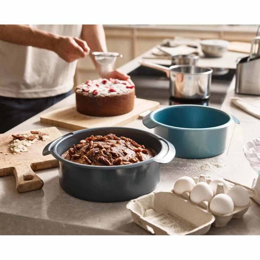 Joseph Joseph Nest Bake Non-Stick 2-piece Round Cake Tin Set In Blue Kitchen Accessories,kitchen counter accessories
