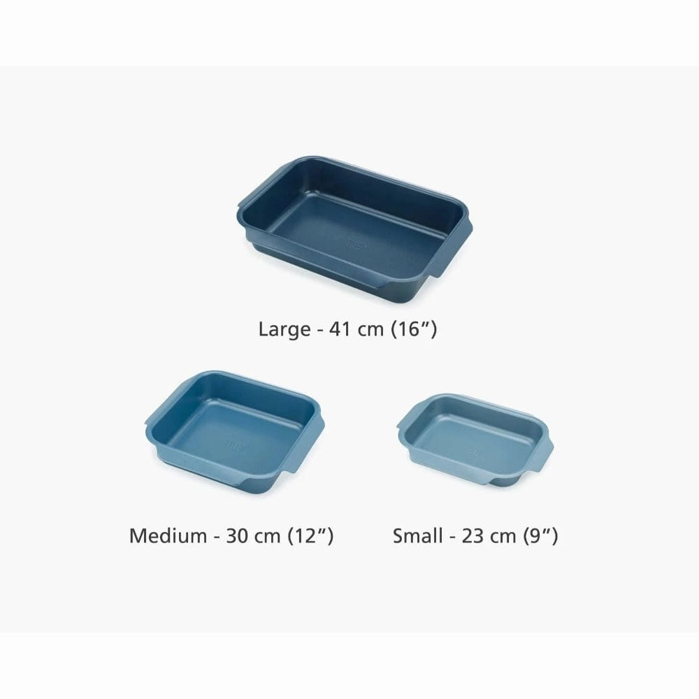 Joseph Joseph Nest Oven Non-stick 3-piece Roasting Tray Set In Blue