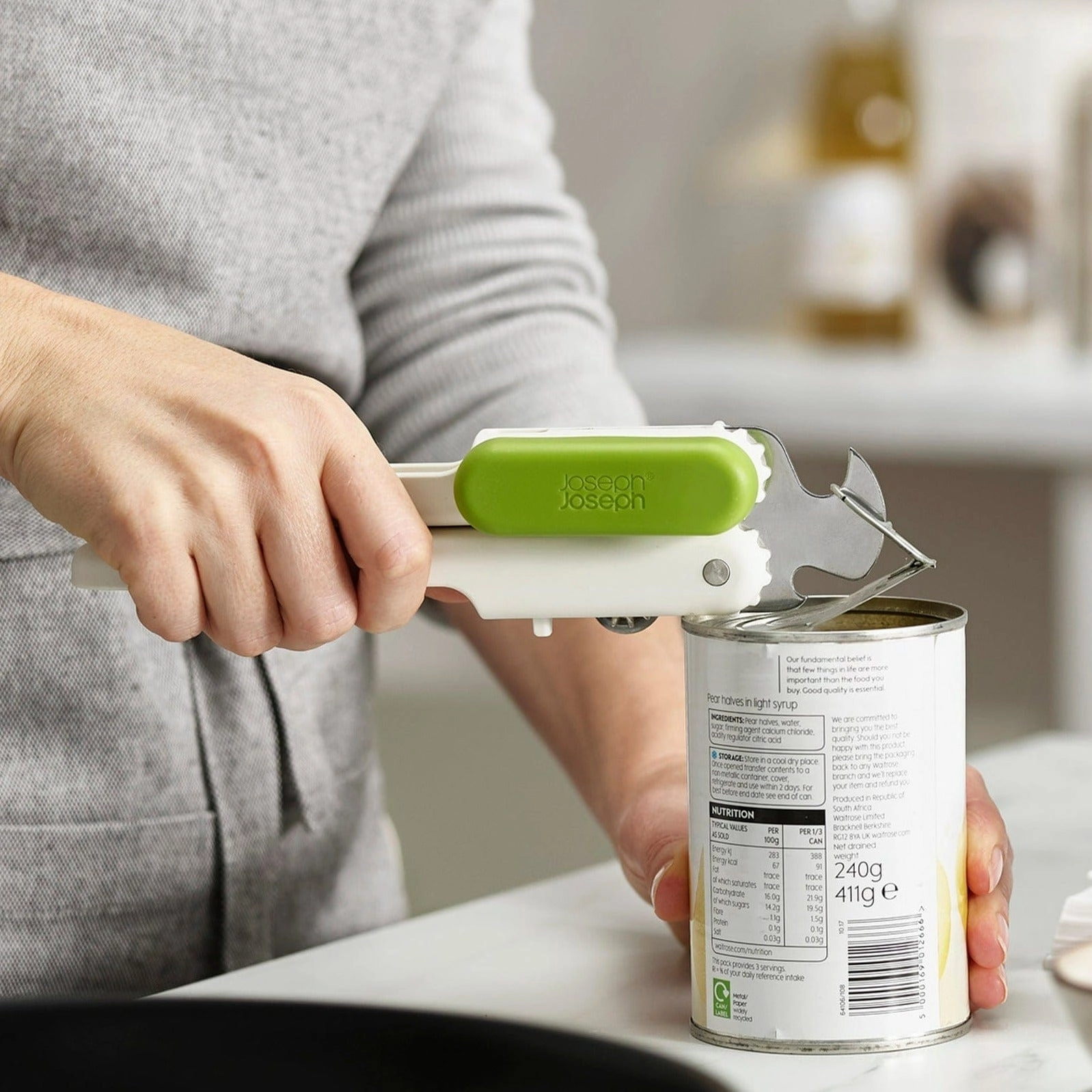 Joseph Joseph Pivot 3-in-1 White Can Opener