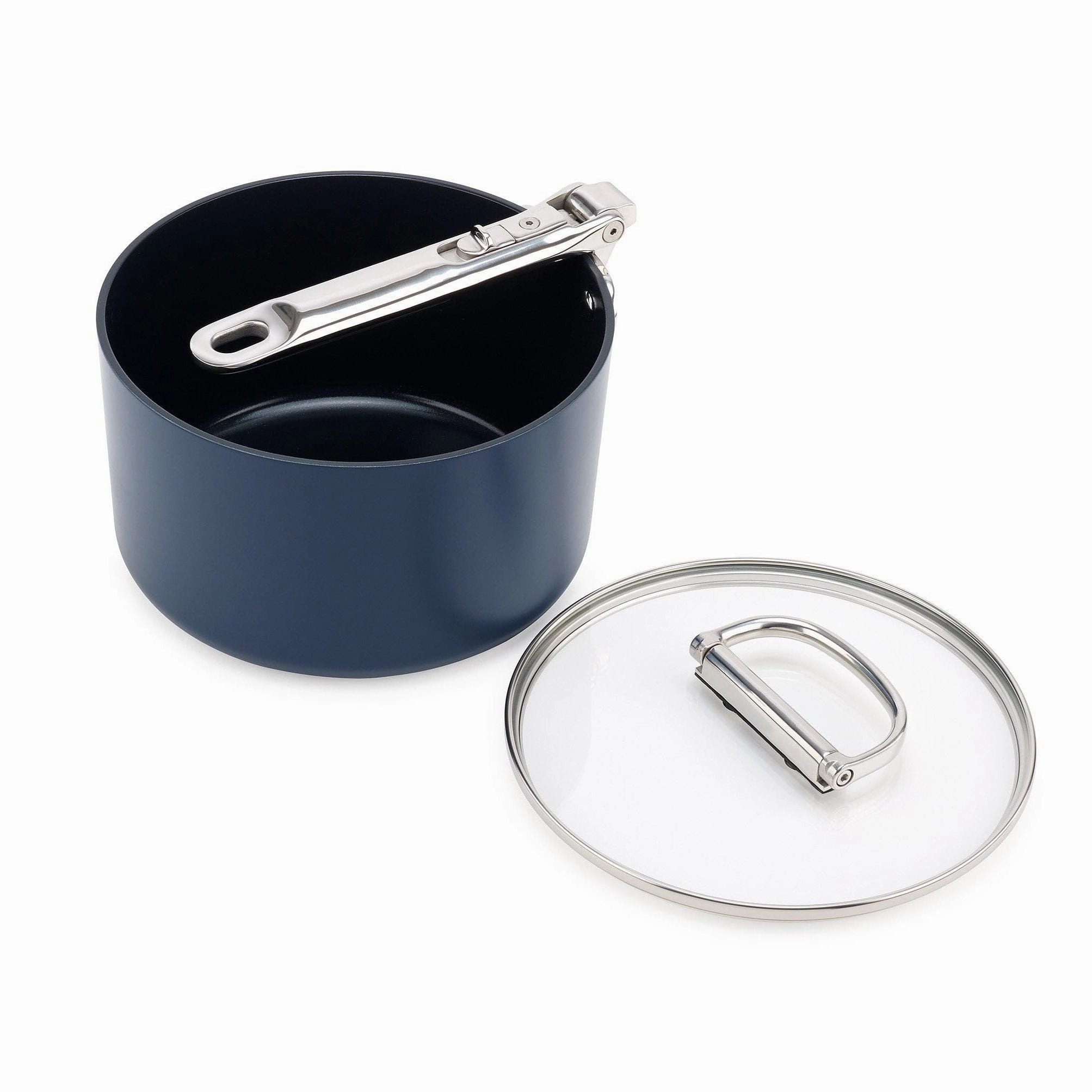 Joseph Joseph Space Folding Handle Ceramic Non-stick 19cm Blue Saucepan & Lid