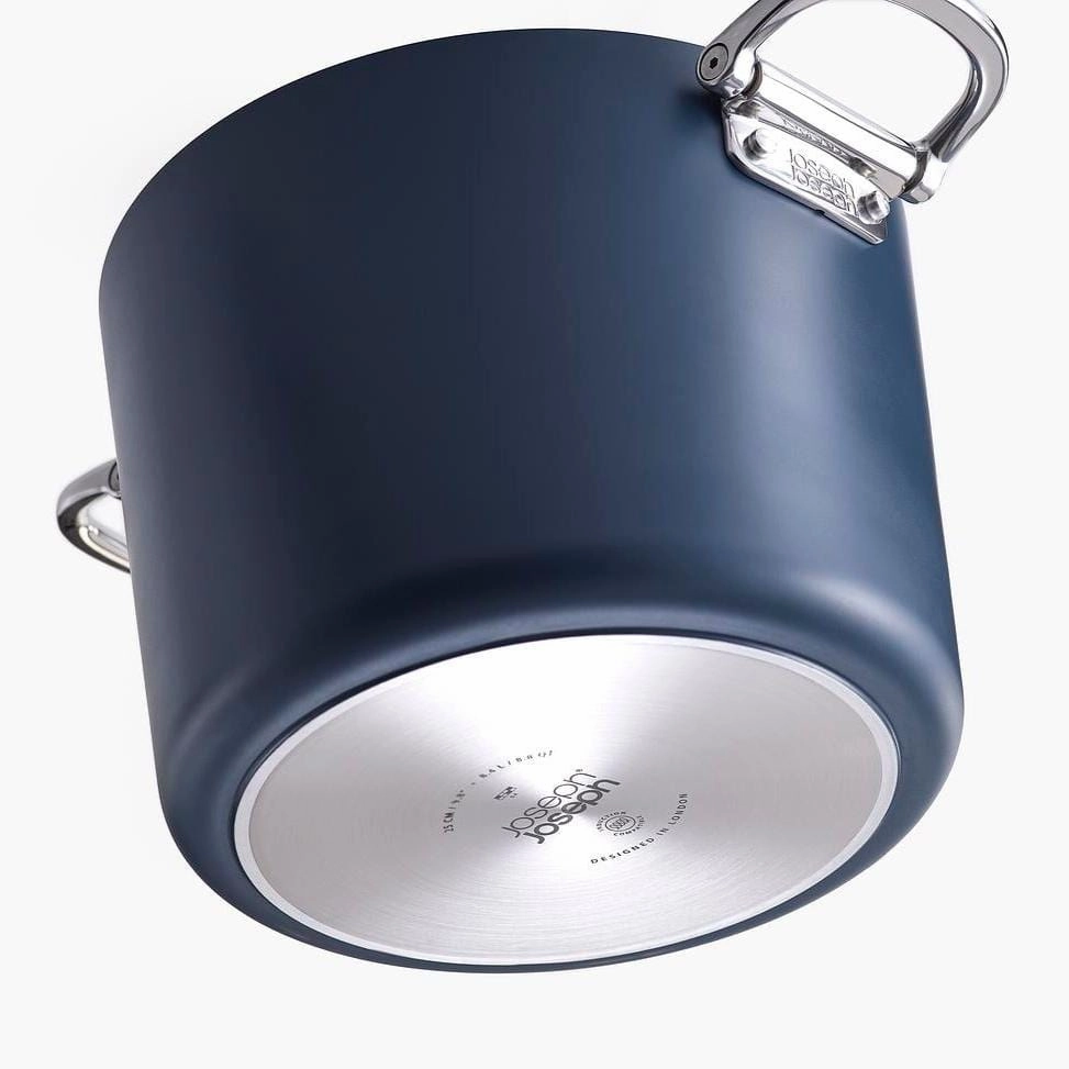 Joseph Joseph Space Folding Handle Ceramic Non-stick 25cm Blue Stock Pot & Lid