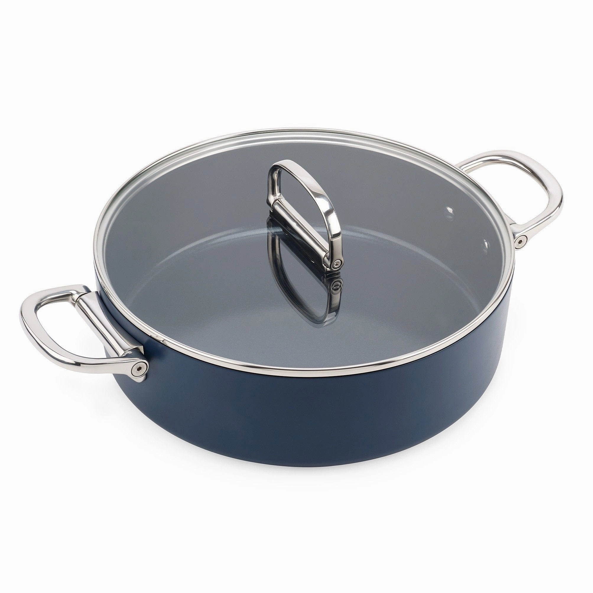 Joseph Joseph Space Folding Handle Ceramic Non-stick 28cm Blue Shallow Casserole Pan & Lid Kitchen,modern kitchen essentials