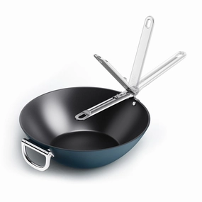 Joseph Joseph Space Folding Handle Ceramic Non-stick 32cm Blue Wok Kitchen,modern kitchen essentials