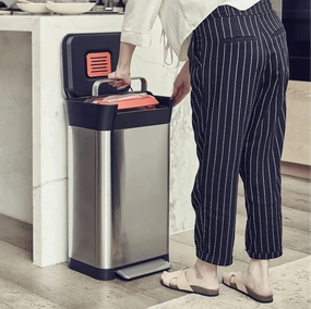 Joseph Joseph Titan Trash Compactor Bin Stainless Steel 30L Kitchen,modern kitchen essentials