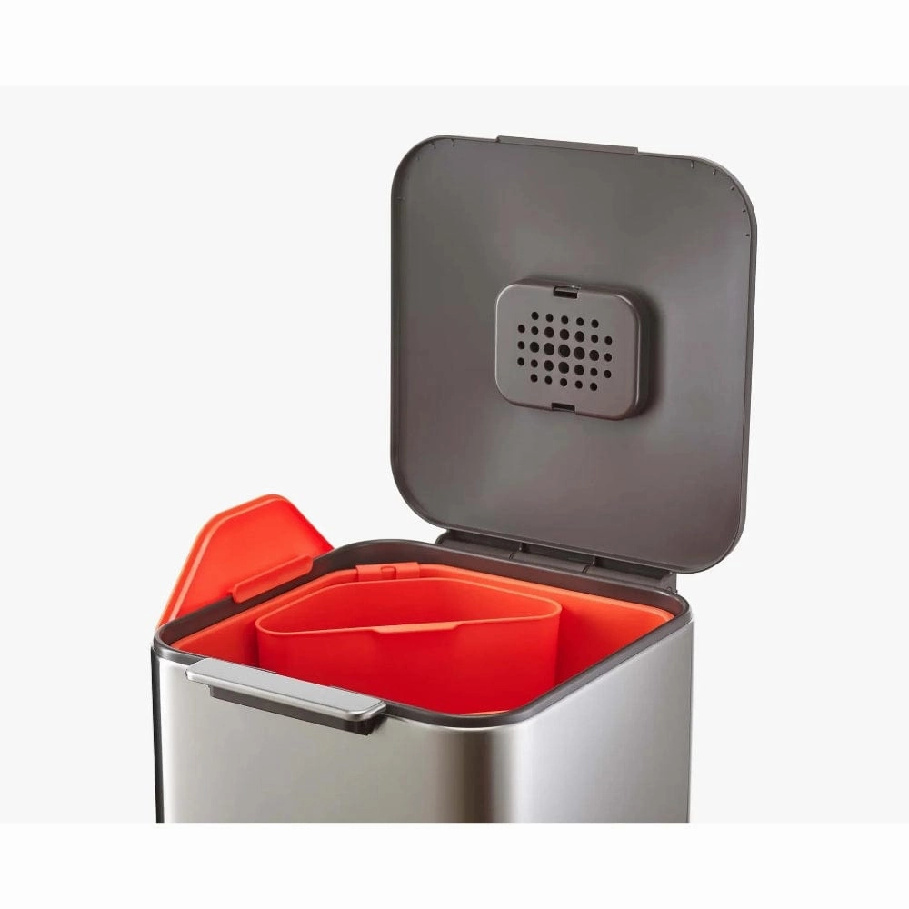 Joseph Joseph Totem Compact 40L Stainless-steel Waste & Recycling Bin