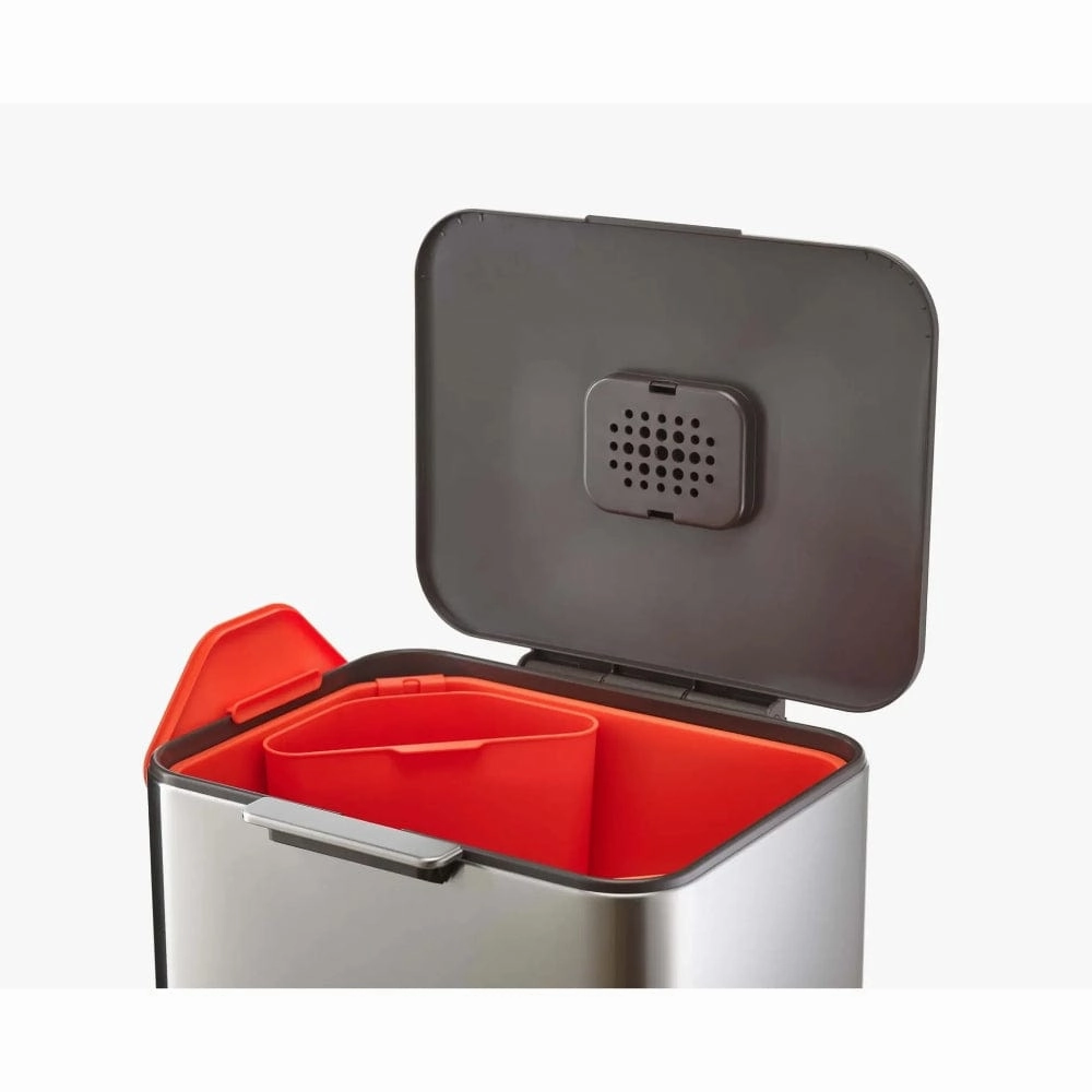 Joseph Joseph Totem Max 60L Stainless-steel Waste & Recycling Bin