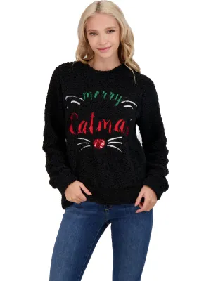 Juniors Womens Holiday Christmas Pullover Sweater