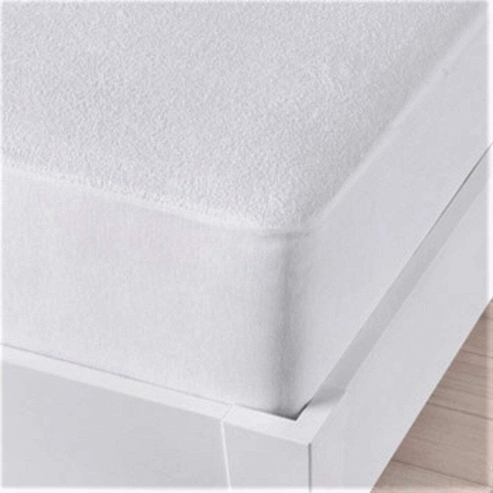 Just Linen 100 Percent Water Resistant Zippered Hypoallergenic Dust Proof Terry Surface European King Mattress Pad Protector