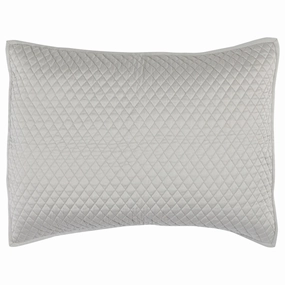 Kahn 26 Inch Hand Quilted Standard Pillow Sham, Mitered Corners, Silver pillowcases,cotton pillow covers,bed linen
