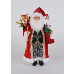 Karen Didion Traditional Stocking Santa  17" Decorative Mirror,Home Decor Mirror