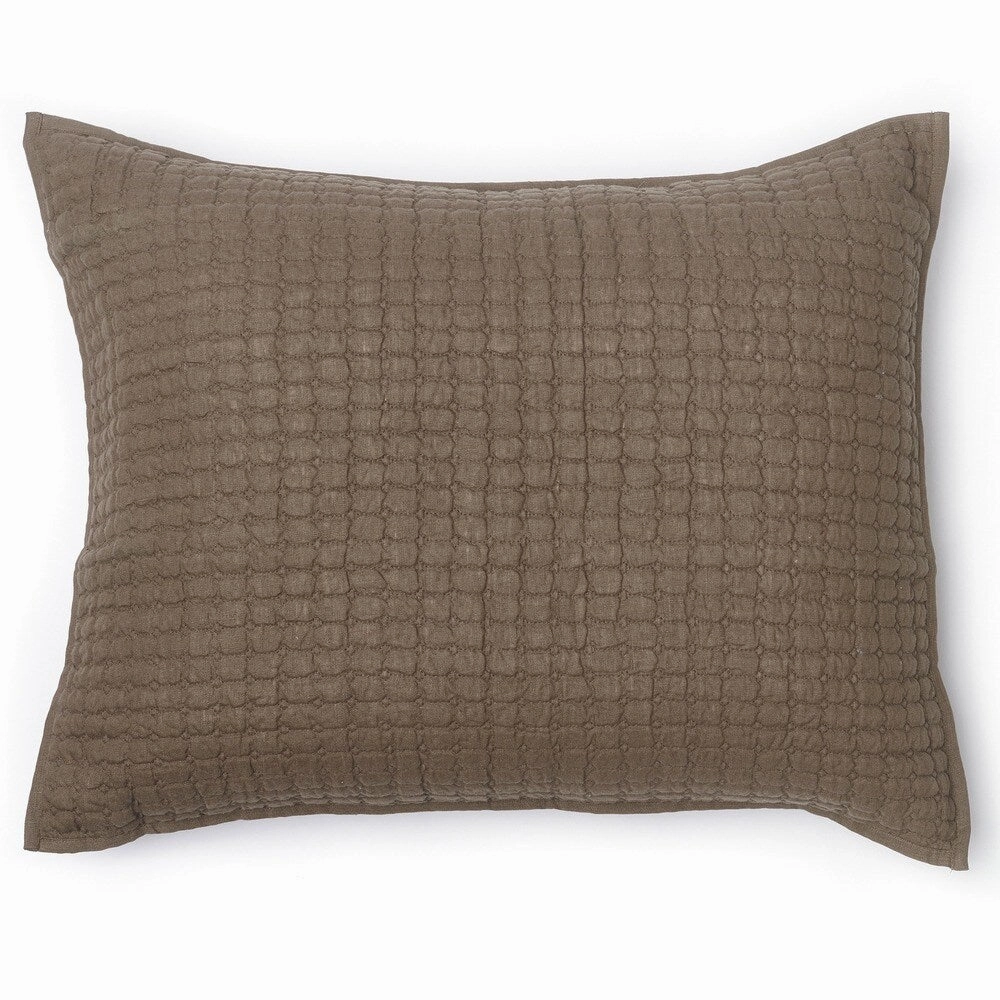 Karina Walnut Brown Standard-size Diamond Quilted Sham pillowcases,cotton pillow covers,bed linen